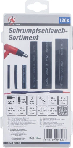 Kraftmann - Assortiment De Gaines Thermorétractables 126 Pièces -Vélo Pièces Magasin 88184 09