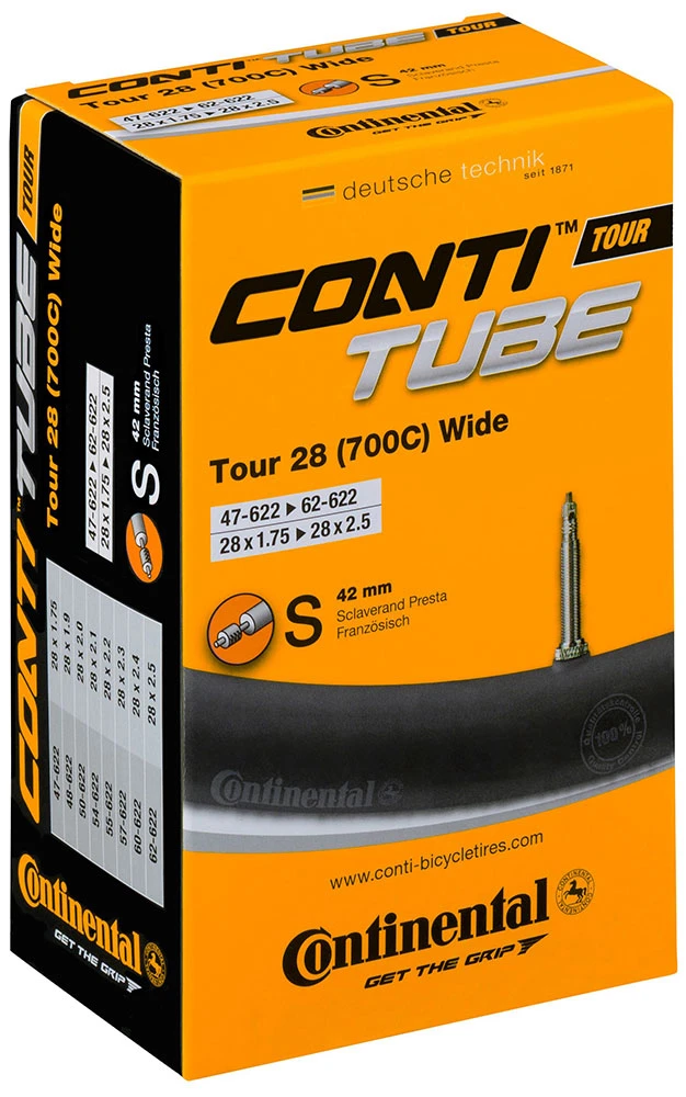 Chambre à air Tour 28 wide S42 Continental Chambre à Air Tour 28 Wide S42 -Vélo Pièces Magasin Continental Tour Tubes ProductPicture 30 0182161