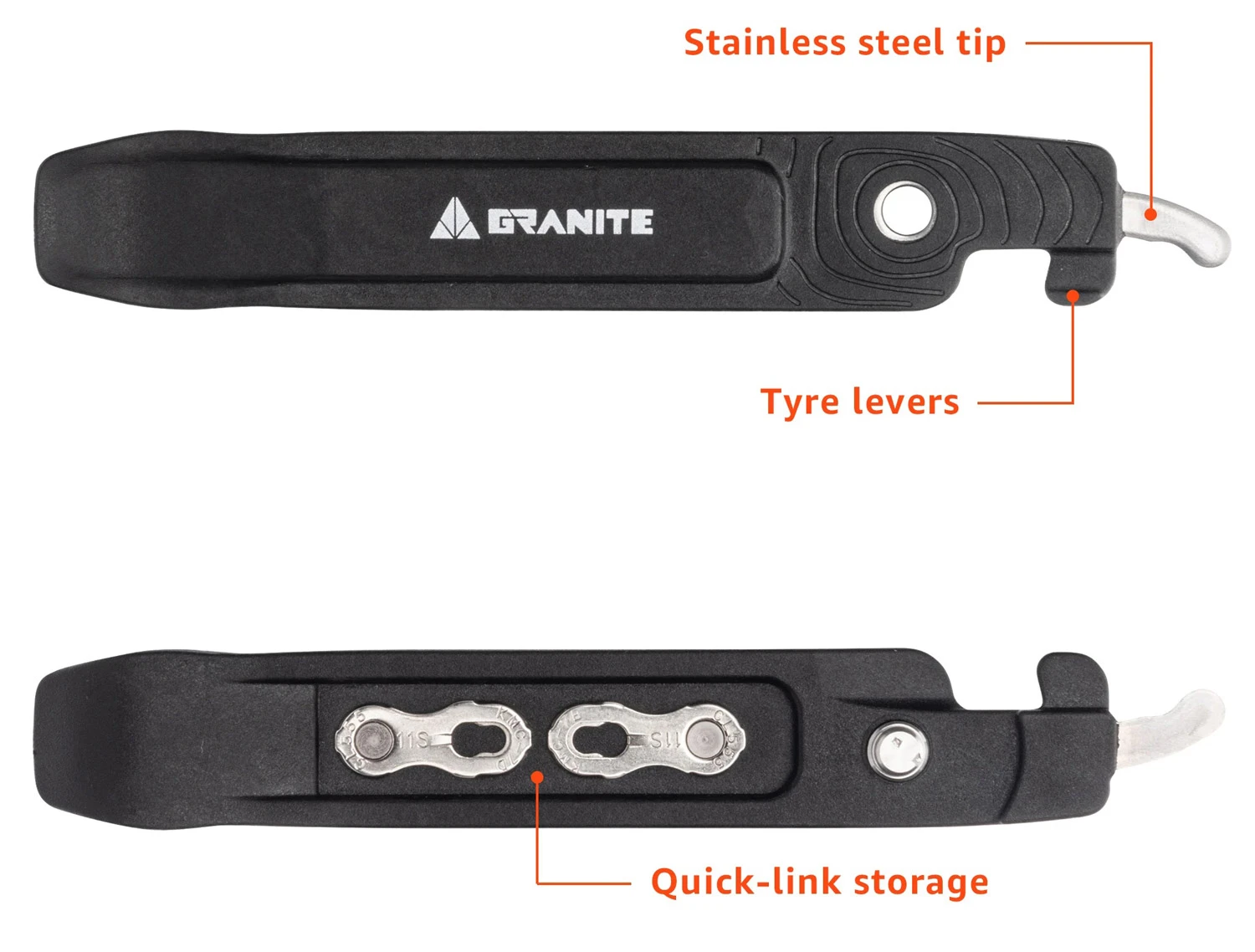 Démonte-pneus Talon avec pince à chaîne Démonte-pneus Talon Avec Pince à Chaîne -Vélo Pièces Magasin Granite Talon Reifenheber mit Kettenschloss Zange