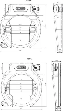 Abus Antivol De Cadre Pro Amparo 4750 XL NR -Vélo Pièces Magasin abus 69353 20113958 Pro Amparo 4750 XL NR Rahmenschloss 3