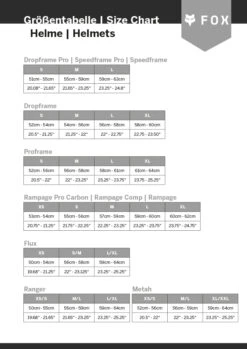 Proframe Pro RTRN - Casque Fullface -Vélo Pièces Magasin sizing foxhead helme